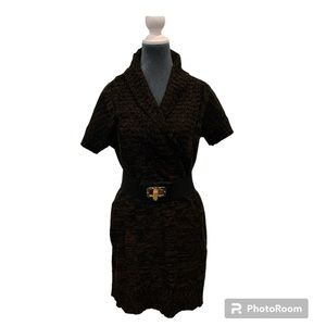 Ronni Nicole Sweater Dress/Chocolate Brown w/hint of Black/SZXL